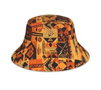 VVXBHGR Cappello da pescatore riflettente double-face, stile africano, con stampe patchwork, pieghevole, per spiaggia, campeggio, nero