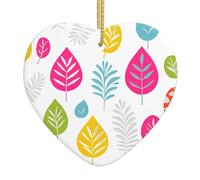 VVXBHGR Ciondolo natalizio in ceramica con stampa a foglia con corda metallica dorata per appendere facilmente la decorazione