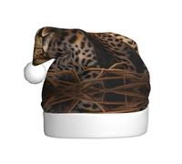 VVXBHGR Due fratelli leopardo Stampe Cappello di Natale per adulti materiale è morbido e leggero