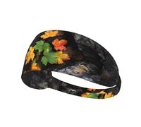 VVXBHGR Foglie d'acero sotto le rocce Stampe Elastico Esercizio Fascia Sport Testa Tie per uomini e donne, morbido, ad asciugatura rapida