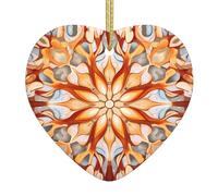 VVXBHGR Gathering Abstract Patterns Prints Christmas Ceramic Love Pendant with gold wire rope for easy hanging Decoration