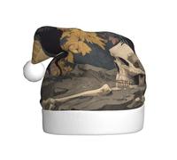 VVXBHGR Il corvo sul cranio Stampa Cappello di Natale per adulti materiale è morbido e leggero