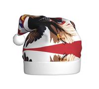 VVXBHGR L'aquila patriottica USA con bandiera americana stampa il cappello di Natale per il materiale adulto è morbido e leggero