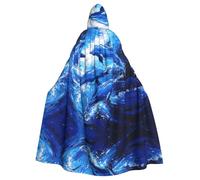 VVXBHGR Mantello con cappuccio per adulti di Halloween Delfino blu nell'oceano Stampe comode e morbide con tesa larga adatta per feste di ballo e raduni