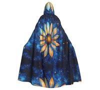 VVXBHGR Mantello con cappuccio per adulti di Halloween Fiori tra le stelle Stampe comode e morbide con tesa larga adatto per feste di ballo e raduni