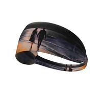 VVXBHGR Passeggiando al tramonto con le mani Stampe Elastico Esercizio Fascia Sport Testa Tie per uomini e donne, morbido, ad asciugatura rapida
