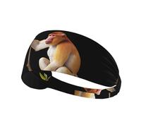 VVXBHGR Proboscis - Fascia elastica con stampa scimmia, per esercizi sportivi, unisex, morbida, ad asciugatura rapida