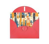 VVXBHGR Red Holiday saluto assegno carta vuota e perla bella nota vuota blocco impero stato edificio stampe