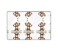 VVXBHGR Smart Little Monkey - Tappeto in tessuto di flanella, 152 x 99 cm, per soggiorno, ufficio, tavolino da caffè, letto, balcone