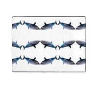 VVXBHGR Tappetino antiscivolo 160 x 122 cm con stampa di squalo e buon assorbimento d'acqua, adatto per cucina, bagno e soggiorno