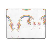 VVXBHGR Tappeto antiscivolo 160 x 122 cm Unicorni attraverso l'arcobaleno Stampa buon assorbimento d'acqua adatto per cucina, bagno e soggiorno