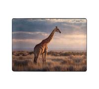 VVXBHGR Tappeto con stampa giraffa in the Grassland, 203 x 147 cm, tappeto per soggiorno, ufficio, tavolino da caffè, letto, balcone, morbido, soffice, assorbe l'acqua, durevole