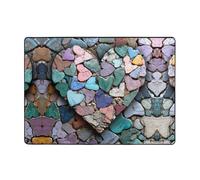 VVXBHGR Tappeto con stampe colorate Love Stones 203 x 147 cm, tappeto per soggiorno, ufficio, tavolino da caffè, letto, balcone, morbido, soffice, assorbente d'acqua, durevole