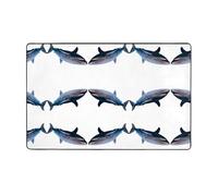 VVXBHGR Tappeto in tessuto di flanella con stampa di squalo, 152,4 x 99,1 cm, tappetino per soggiorno, ufficio, tavolino da caffè, letto, balcone