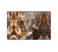 VVXBHGR The train in the gorge Prints, tappeto in tessuto di flanella, 152 x 99 cm, tappetino per soggiorno, ufficio, tavolino da caffè, letto, balcone