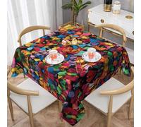 VVXBHGR Tovaglia decorativa quadrata con stampa di coriandoli colorati, 152,4 x 152,4 cm, impermeabile, resistente alle pieghe, riutilizzabile per caffetterie, buffet, picnic, matrimoni, feste