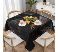 VVXBHGR Tovaglia decorativa quadrata con stampa di foglie d'acero sotto le rocce, 137,2 x 137,2 cm, impermeabile, resistente alle pieghe, riutilizzabile per caffetterie, buffet, picnic, matrimoni