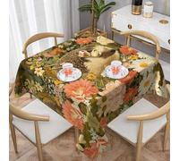 VVXBHGR Tovaglia decorativa quadrata con stampa di un riccio in un'aiuola, 137,2 x 137,2 cm, impermeabile, resistente alle pieghe, riutilizzabile per caffetterie, buffet, picnic, matrimoni, feste