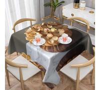 VVXBHGR Tovaglia decorativa quadrata con stampa floreale e pane, 152,4 x 152,4 cm, impermeabile, resistente alle pieghe, riutilizzabile per caffetterie, buffet, picnic, matrimoni, feste