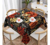 VVXBHGR Tovaglia decorativa quadrata vintage con stampa floreale da giardino, 152,4 x 152,4 cm, impermeabile, resistente alle pieghe, riutilizzabile per caffetterie, buffet, picnic, matrimoni, feste