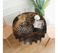 VVXBHGR Tovaglia decorativa rotonda con stampa di due fratelli leopardati, 152,4 cm, per interni ed esterni, sala da pranzo, feste, matrimoni