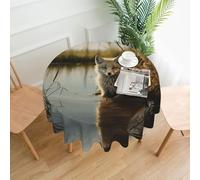 VVXBHGR Tovaglia decorativa rotonda con stampa di volpe nell'acqua, 152,4 cm, per interni ed esterni, sala da pranzo, feste, matrimoni