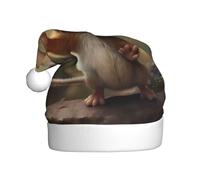 VVXBHGR Un piccolo topo che dice ciao stampa cappello di Natale per adulti materiale è morbido e leggero