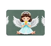 VVXBHGR Zerbino 40,6 x 61 cm con stampa di graziosi angeli, assorbente, antiscivolo, per porte d'ingresso, ingressi e bagni
