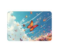 VVXBHGR Zerbino 40,6 x 61 cm Farfalle colorate che volano in tutto il cielo Stampe idroassorbenti Antiscivolo, per porte d'ingresso, ingressi e bagni