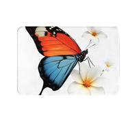 VVXBHGR Zerbino 40,6 x 61 cm Fiori e farfalle ballano insieme Stampe assorbenti antiscivolo per porte d'ingresso, ingressi e bagni