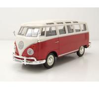 MAISTO MODELLINO VOLKSWAGEN VAN "SAMBA" SCALA 1:25 DIE-CAST METAL ROSSO/AZZURRO