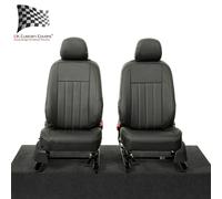 VW Caddy Cargo Anteriore Seat Cover Similpelle su Misura (2024 IN Poi) Nero 957