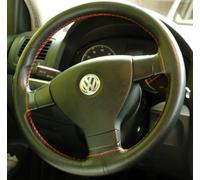 VW CADDY COPRI VOLANTE IN VERA PELLE NERA Made in Italy da cucire a mano