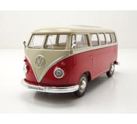 VW Classical Bus T1 1962 Rosso Bianco Modellino Auto 1:24 Welly