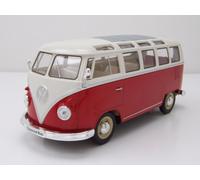 VW Classical Samba Bus T1 1963 Rosso Bianco Modellino Auto 1:24 Welly