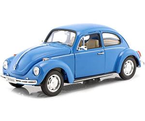 VW Coleottero, azzurro, 1972, modellino auto, modello finito, Welly 1:24