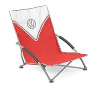VW Collection - Volkswagen Hippie Bus T1 Camper Van Sedia Sdraio Pieghevole (Fronte/Rosso & Bianco)
