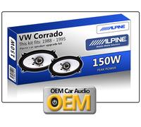 VW Corrado Portellone Posteriore Altoparlanti Alpine 4x6 Auto Kit 150W Max Power