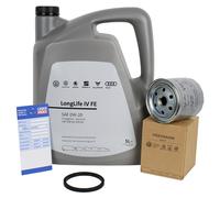 VW Filtro Olio + 5L Originale 0W-20 Motore per Golf 7 8 Polo 5 6 1.0-1.5 TSI