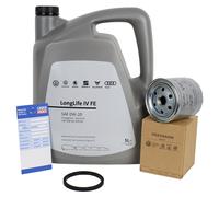 VW Filtro Olio + 5L Originale 0W-20 Motore per Golf 7 8 Polo 5 6 1.0-1.5 TSI