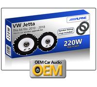 VW Jetta Anteriore Porta Altoparlanti Alpine Auto Kit Con Adattatore Anelli 220W