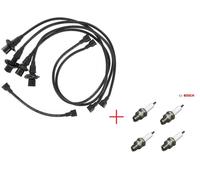 VW MAGGIOLINO KARMANN GHIA BUS T1 T2 (1.6) - CAVI WIRE SET+ 4 CANDELE BOSCH W8AC