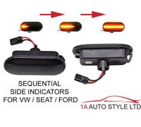 VW Sedile Ford Dynamic LED Lato Indicatore Indicatori Fumè Nero Sequenziale Luce