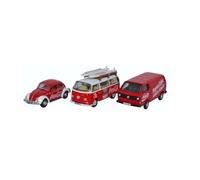 VW SET 3, Maggiolino, T2 Bus, T3 Furgone, Coca-Cola, 0, Modellino Auto, modello finito, Oxford 1:76