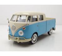 VW T1 Bus DoKa Pritsche Blu Beige Modellino 1:24 MotorMax