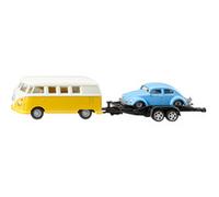 Siku - Volkswagen T1 con rimorchio e scarabeo - Giallo/Bianco/Blu - Robusto set di veicoli - Metallo e plastica - Senza PVC - Giocattolo su piccola scala - Costruzione stabile - a partire da 3 anni