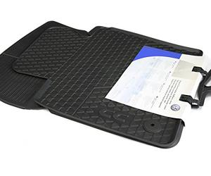 VW Tappetini in Gomma Originali per PASSAT CC/Volkswagen CC per Tutte le Stagioni 2 Pezzi Davanti Nero Sistema a Pulsante 3C8061502 82V