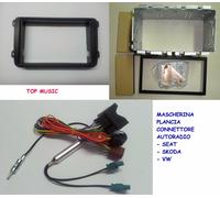 VW TOURAN SISTEMA 2DIN MASCHERIN PLANCI CONETTORI-2XFAKRA