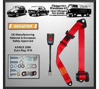 VW Transporter T2 Camper Anteriore Posteriore 3 Punto Automatico Inerzia Rosso