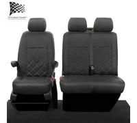 VW Transporter T5/T5.1 Anteriore Seat Cover Similpelle (2003-2015) Nero